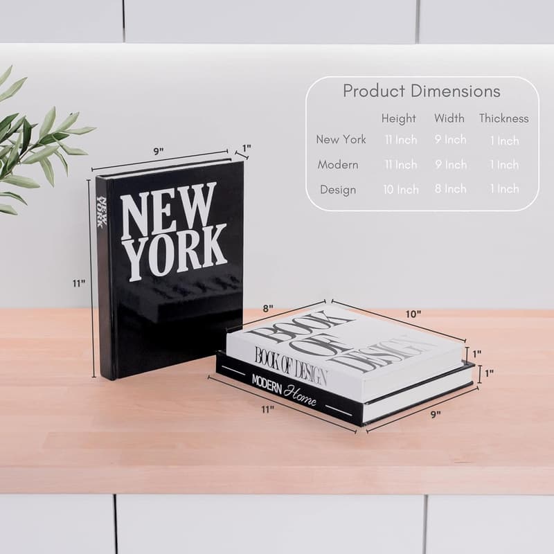 XL Modern Decorative Book Set for Home - Stylish Faux Stack
