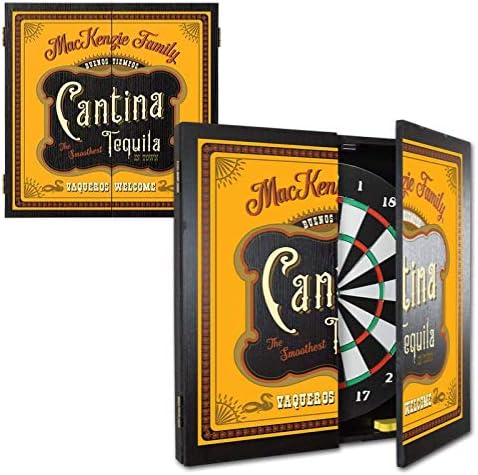 Personalized Dartboard Cabinet Set with 6 Steel Tip Darts