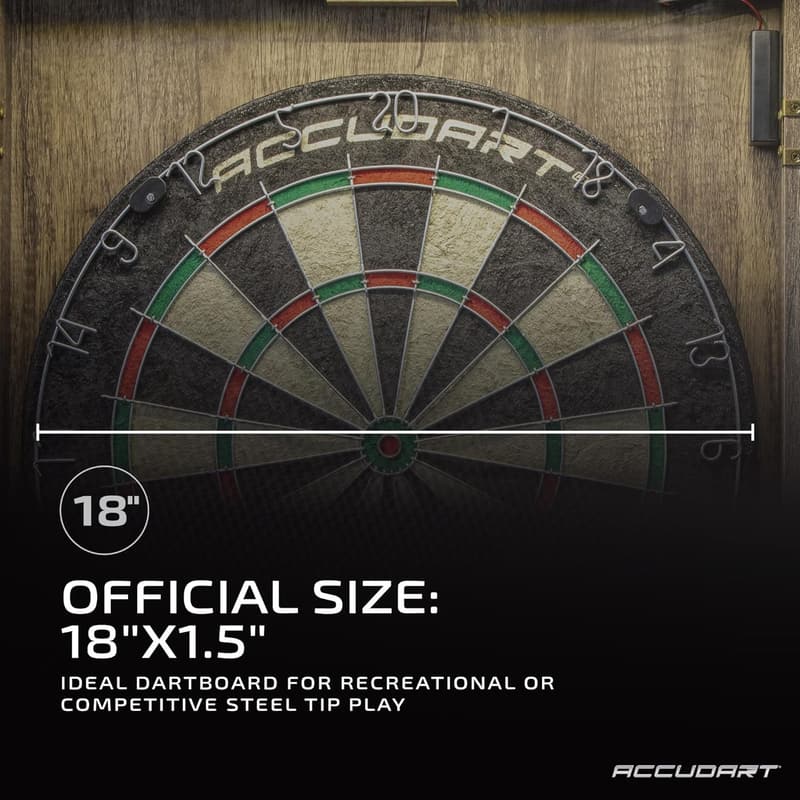 Modern Dartboard Cabinet Set with LED Lighting & Scoreboard