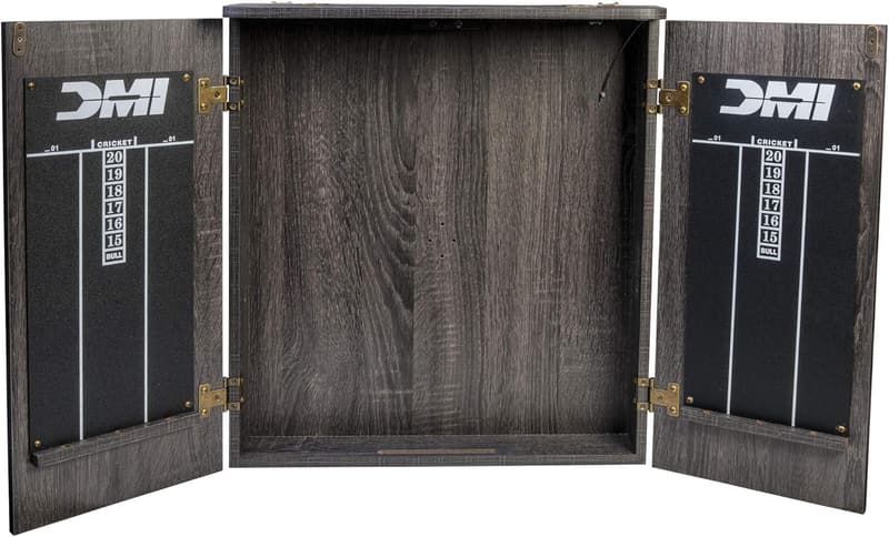 Rustic Grey Dartboard Cabinet Set with LED Lighting & Scoring