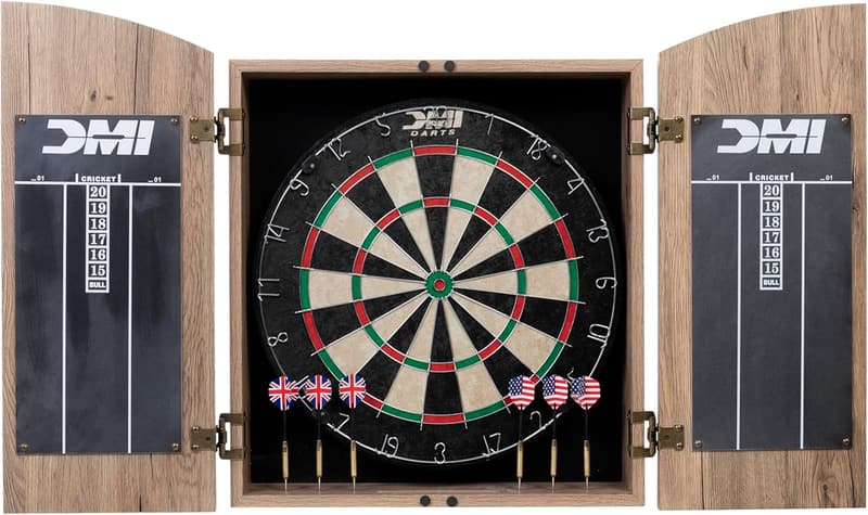 Dartboard Cabinet Set for Game Nights and Entertaining