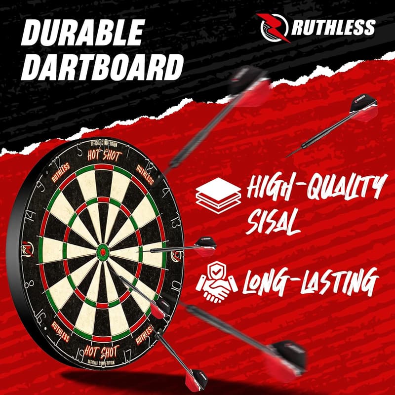 Complete Home Dart Board Game Set with Cabinet and Darts