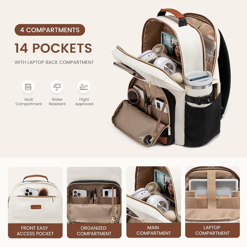Women’s Waterproof Laptop Backpack 15.6