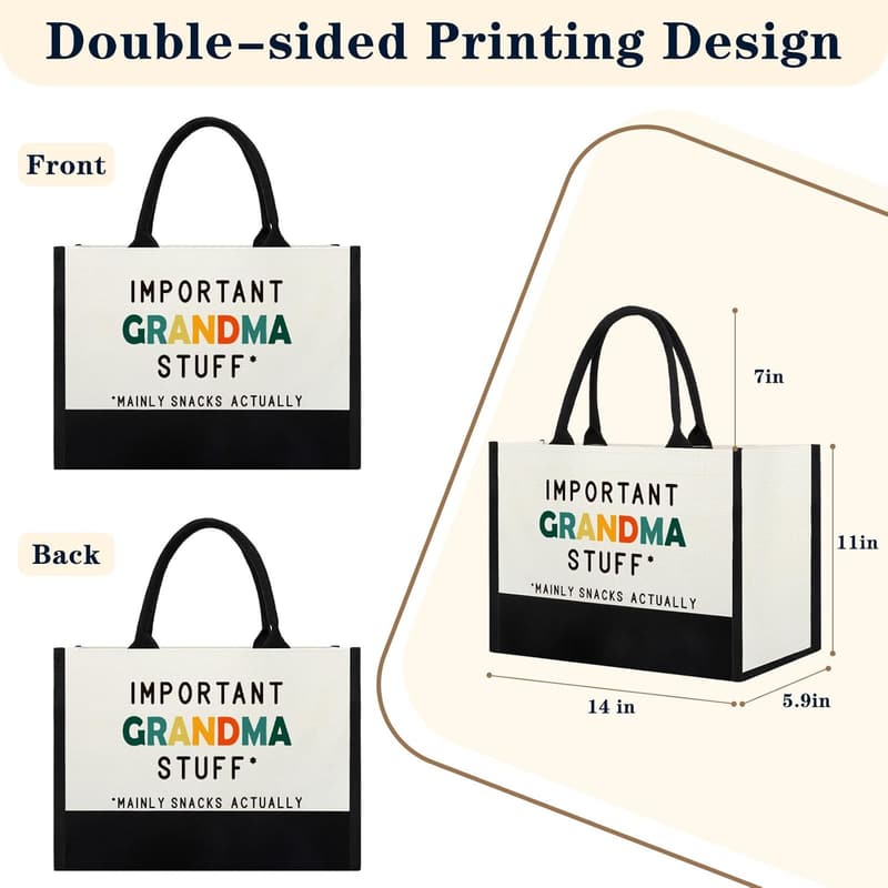 Grandma Grocery Tote Bag – Perfect for Mother's Day & Birthdays