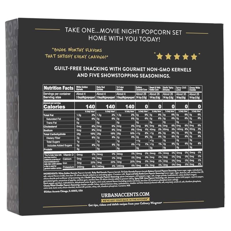 Movie Night Gourmet Popcorn Kernels & Seasoning Variety Pack