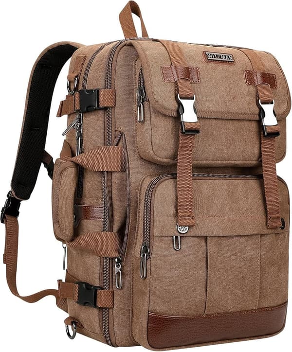 Large Convertible Canvas Travel Backpack for Men - Airline Approved