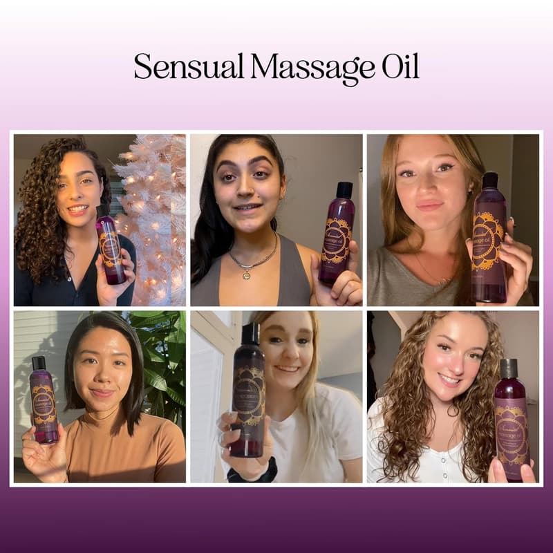 Couples' Relaxing Lavender Massage Oil with Vitamin E & Jojoba (8 oz)