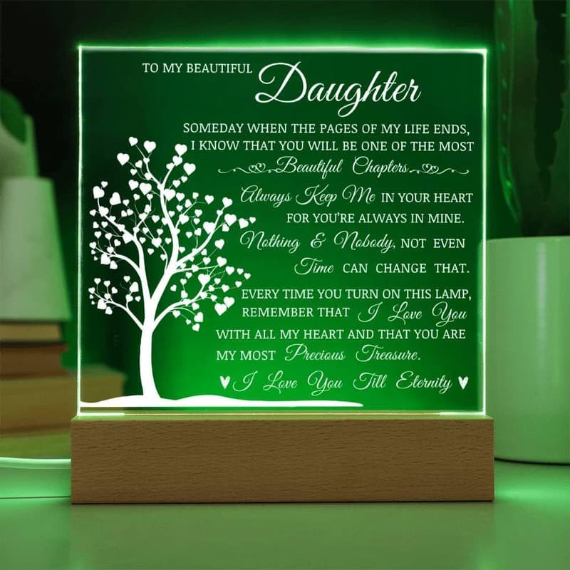 Daughter Birthday Gift - Unique Square Acrylic Keepsake Plaque