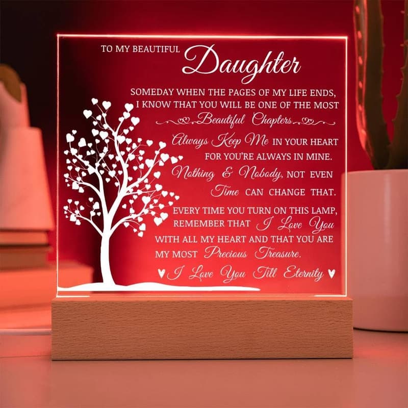 Daughter Birthday Gift - Unique Square Acrylic Keepsake Plaque