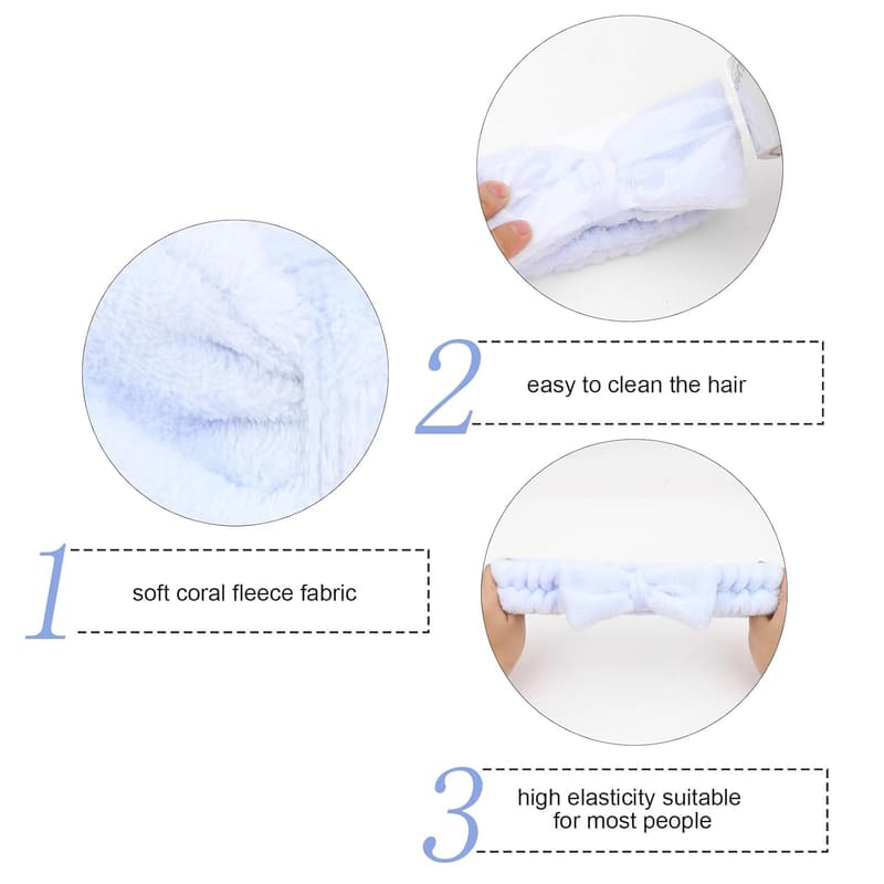 Bride & Bridesmaid Spa Headbands Set - 1 Bride + 7 Blue
