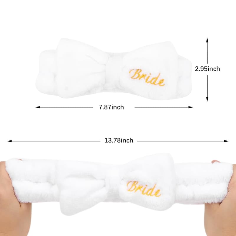 Bride & Bridesmaid Spa Headbands Set - 1 Bride + 7 Blue