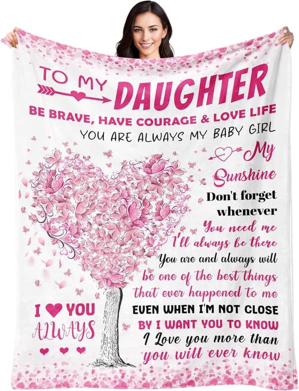 Daughter's Birthday Blanket Gift from Mom & Dad, 50