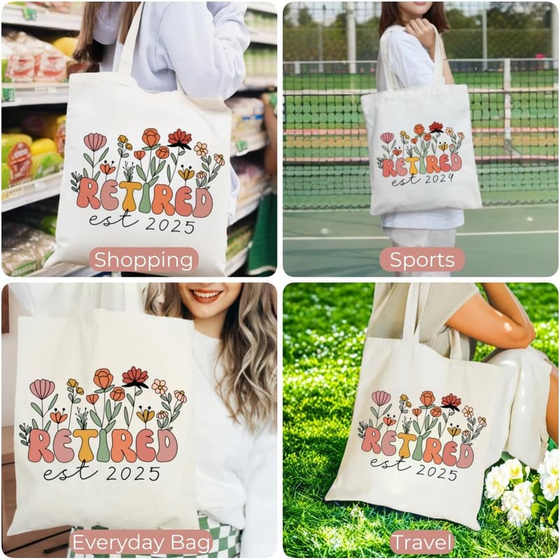 Retirement Gift Canvas Tote Bag for Women