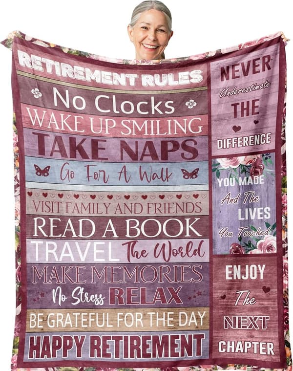 Funny Retirement Blanket Gift for Women, 60x50in