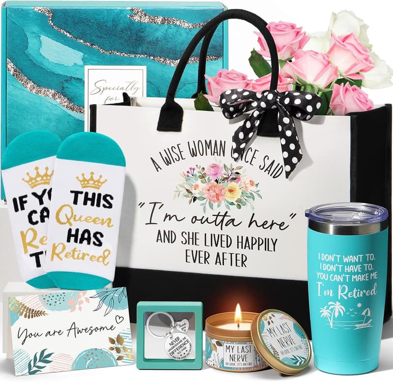 Retirement Gifts for Women 2025 - 20oz Tumbler & Tote Bag