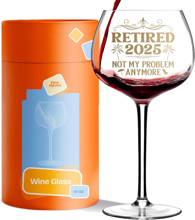 2025 Retirement Gift - 16 oz Wine Glass for Women