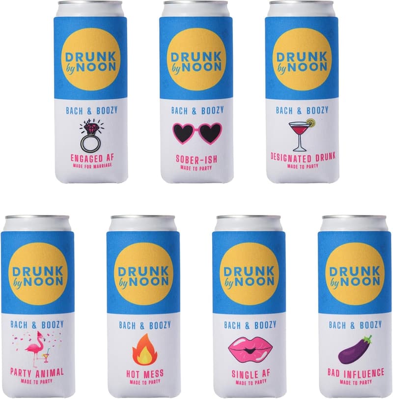 Bachelorette Party Can Cooler Set - 7 Pack Slim Sleeves
