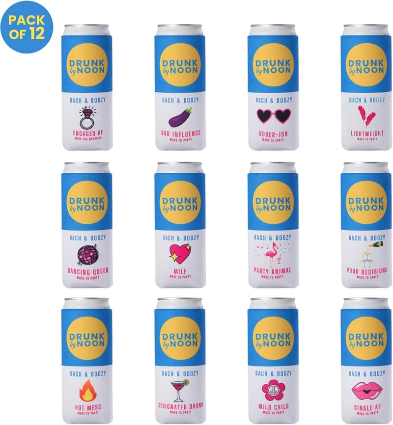 Bachelorette Party Can Cooler Set - 7 Pack Slim Sleeves