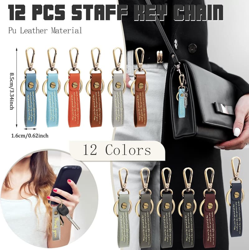 Father's Day Inspirational PU Leather Keychain Set for Men