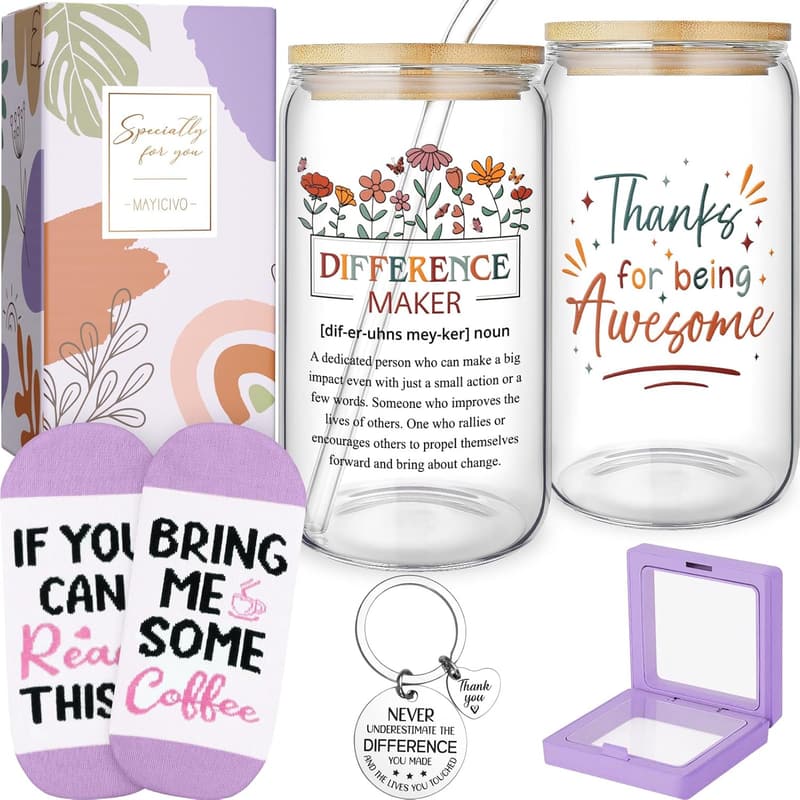 Employee Appreciation Gifts for Women - 16oz Glass Cup