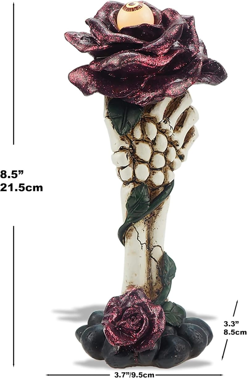 Gothic Skull Rose LED Home Decor for Valentine's Day
