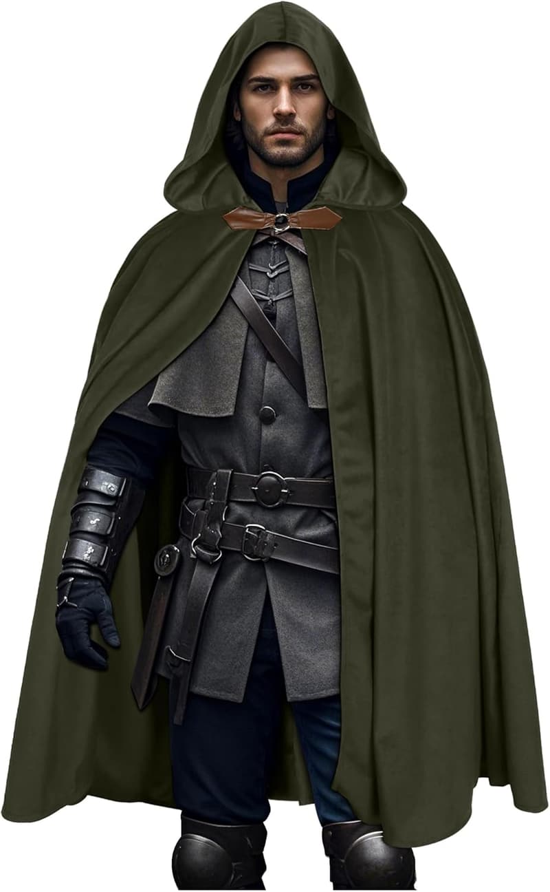 Medieval Velvet Hooded Cloak - Renaissance Halloween Costume