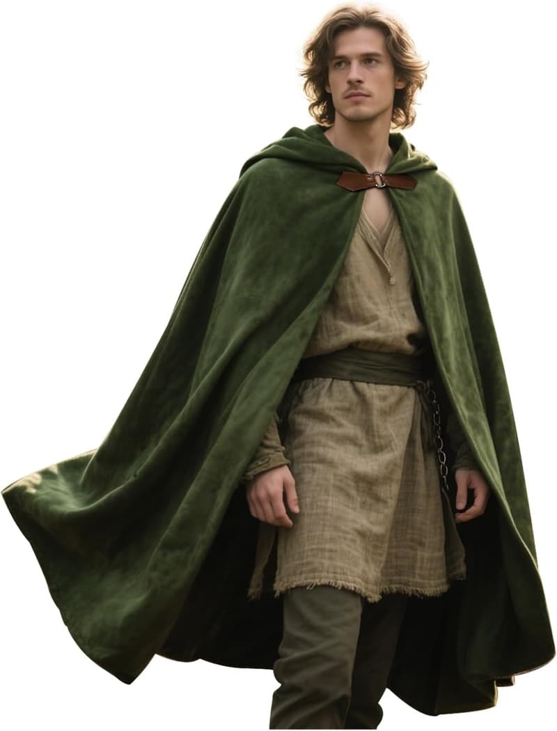 Medieval Velvet Hooded Cloak - Renaissance Halloween Costume