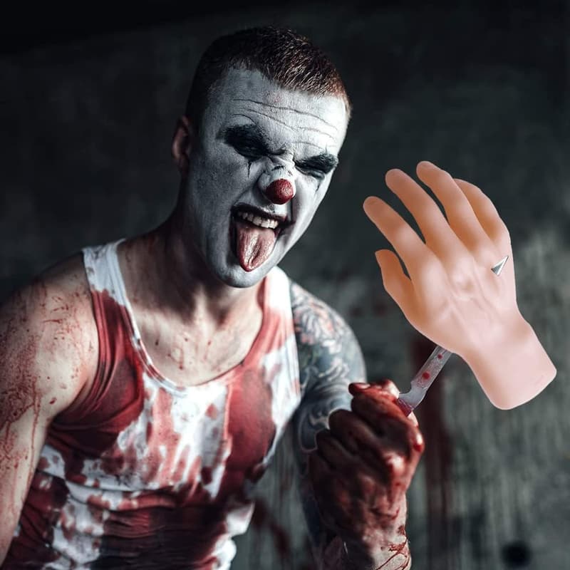 Realistic Bloody Human Hands Halloween Decorations (Set of 2)