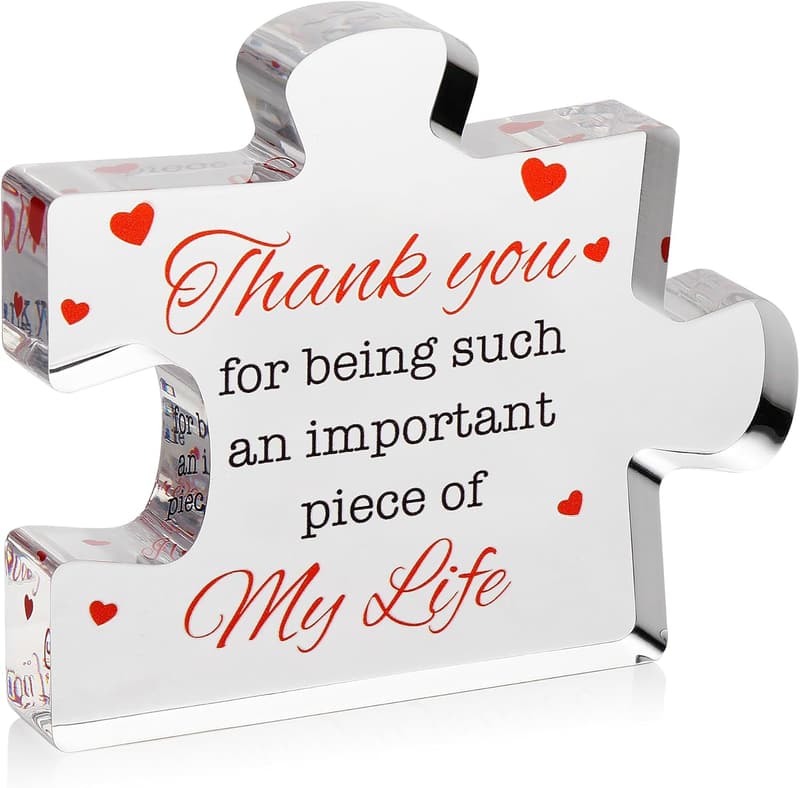 Thank You Gifts - Engraved Acrylic Block Puzzle for Friends & Coworkers