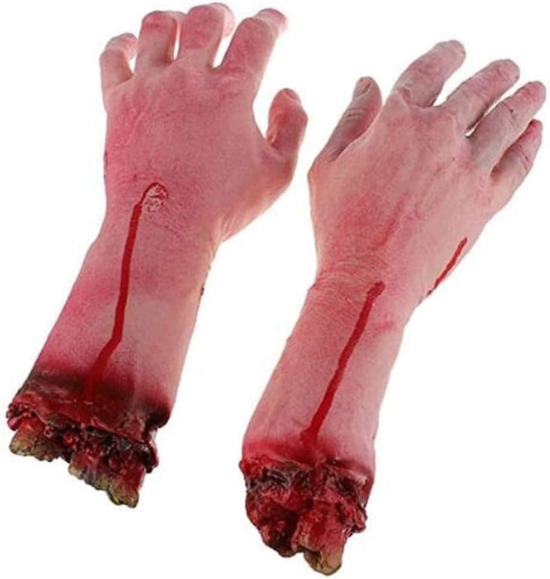 Halloween Bloody Fake Human Arm Hands - Haunted House Decor