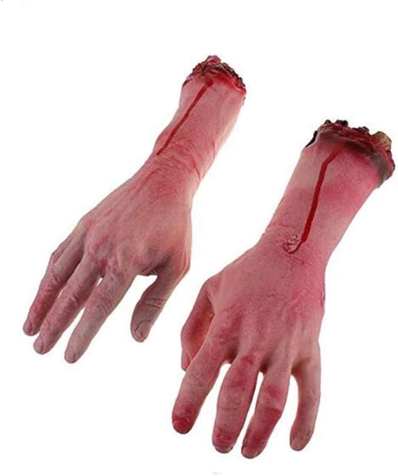 Halloween Bloody Fake Human Arm Hands - Haunted House Decor
