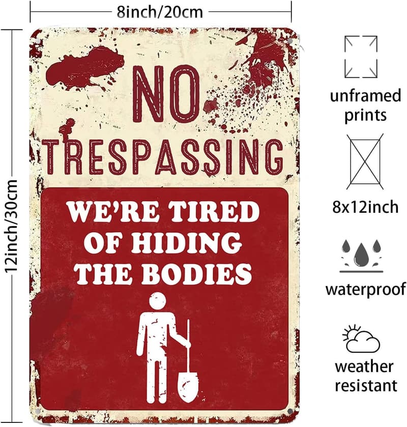 Halloween Funny Metal Sign - 