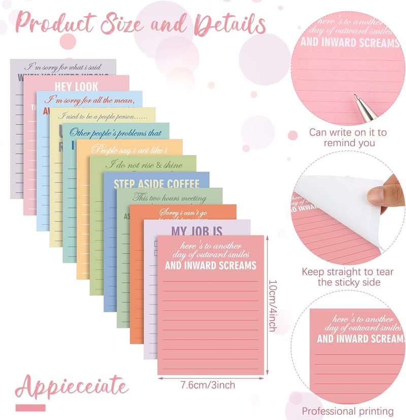 Funny Sarcastic Notepad and Pen Set for Office Appreciation