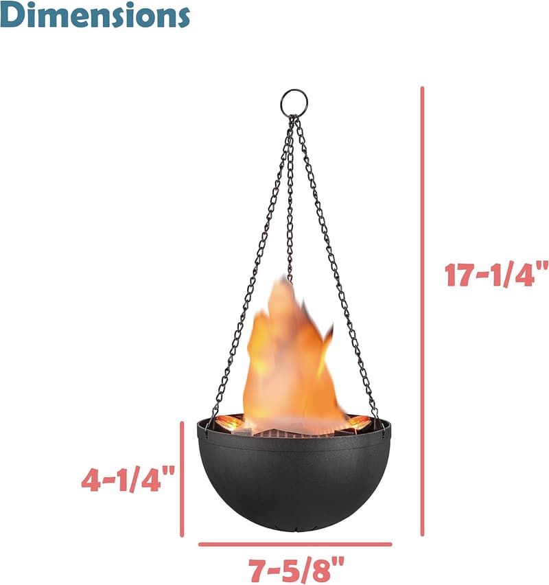 Hanging Black Flame Light Prop for Halloween Decor