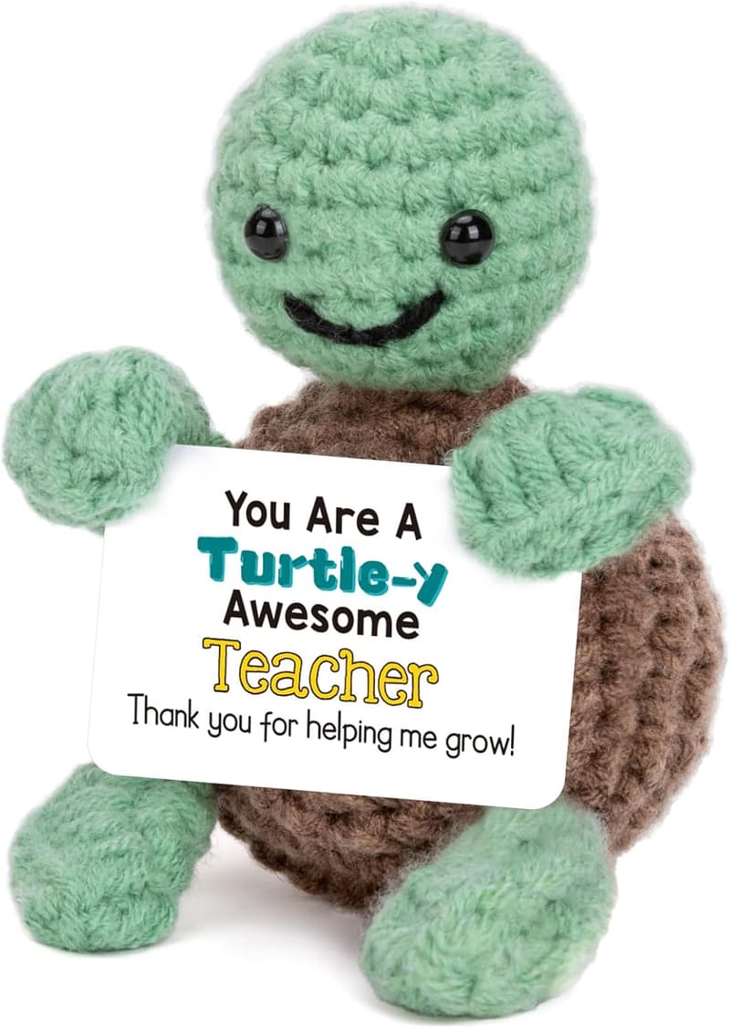 Teacher Appreciation Mini Crochet Turtle Gift for Women & Men