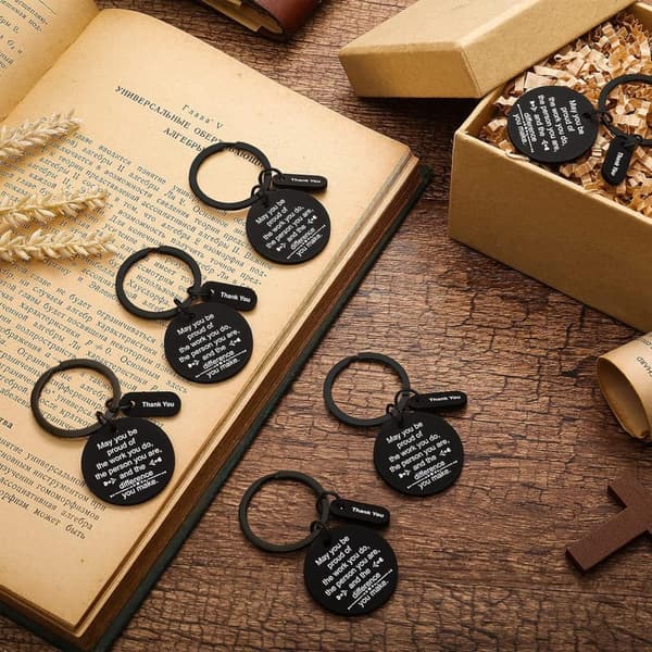 Employee Appreciation Keychain Set - 24 Pack Thank You Gifts