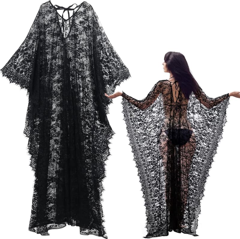 Boho Lace Kimono Cover-Up Dress for Women