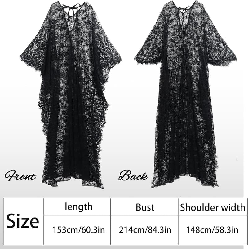 Boho Lace Kimono Cover-Up Dress for Women