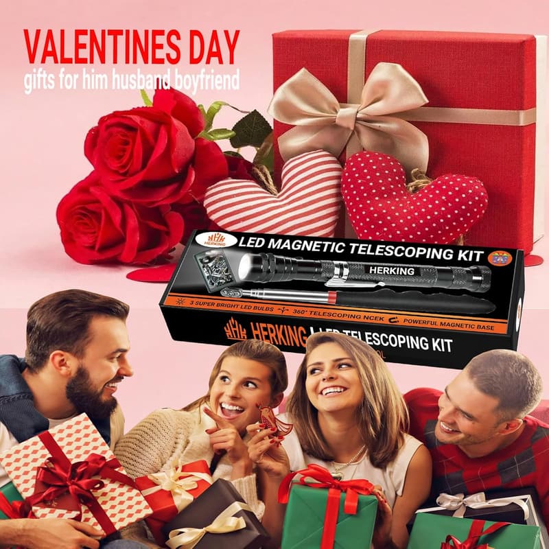 Valentine's Day Telescoping Magnetic Pickup Tool Set for Him