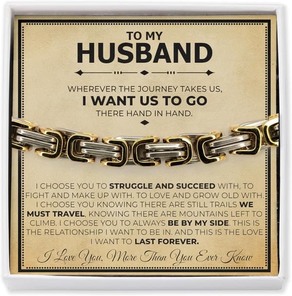 Romantic Husband Gift Set - Classic Steel Bracelet