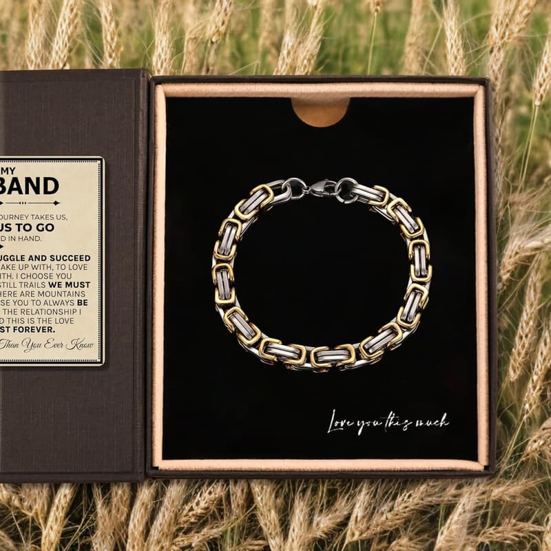 Romantic Husband Gift Set - Classic Steel Bracelet