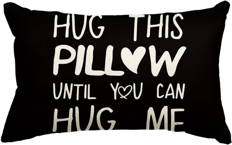 Valentine's Day Black Throw Pillow Cover - 12x20 Inch Couple Gift