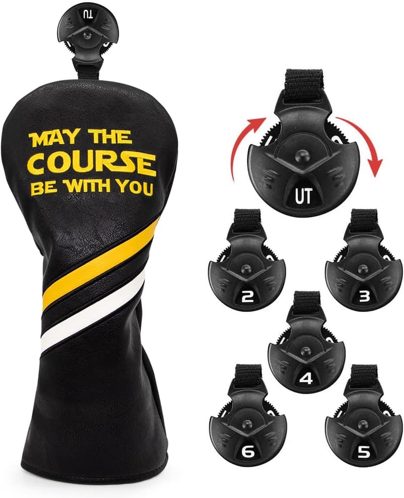 Elegant Embroidered Golf Club Headcovers - Premium Leather