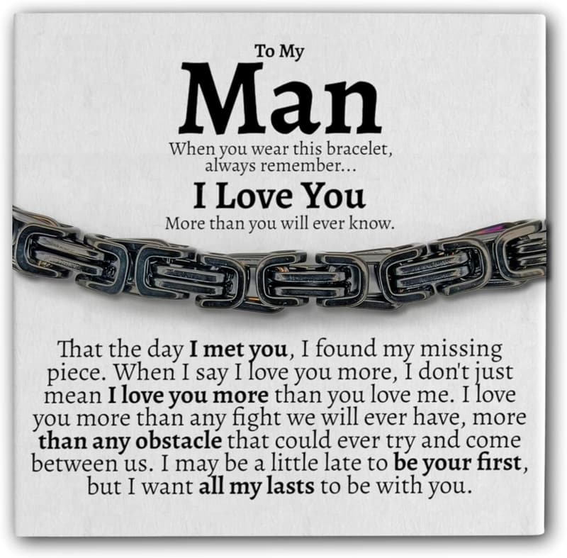 Birthday Gift - Love You This Much Steel Twist Bracelet for Him