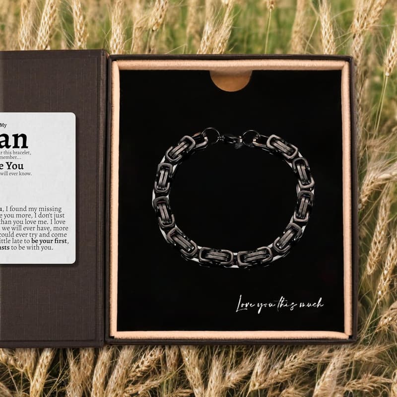Birthday Gift - Love You This Much Steel Twist Bracelet for Him