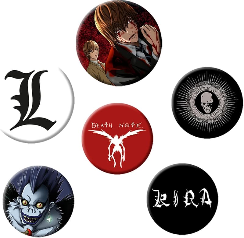 Death Note Badge Pack - 6 Anime Accessories Gift
