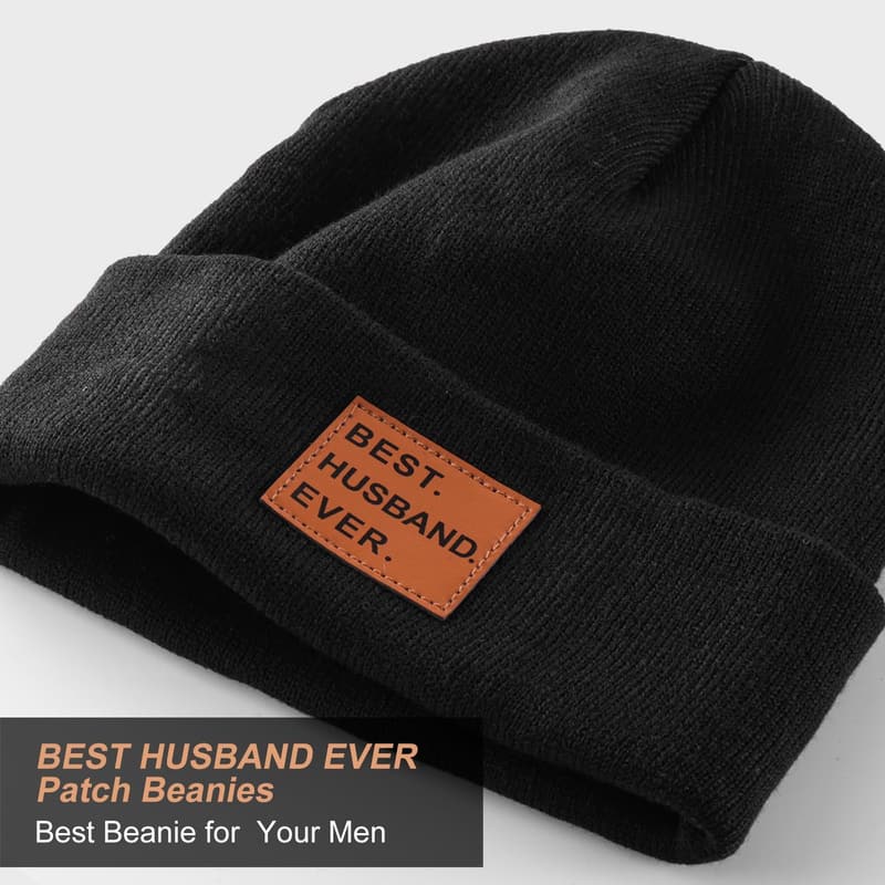 Valentine's Day Black Beanie for Men