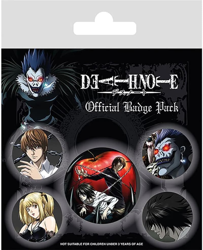 Death Note Multi-Colored Badge Pack, 10 x 12.5cm