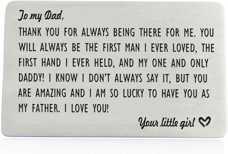 Engraved Wallet Inserts for Dad - Father's Day Gift from Daughter