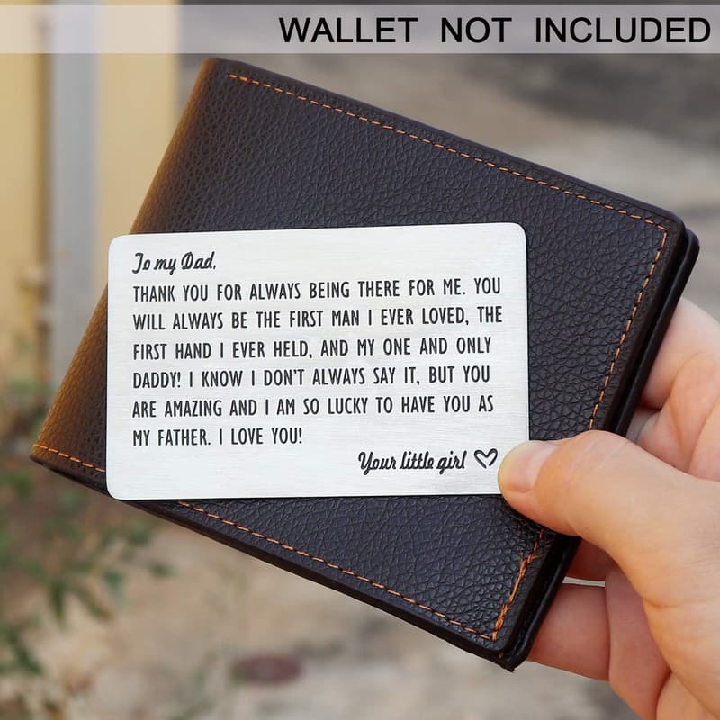 Engraved Wallet Inserts for Dad - Father's Day Gift from Daughter